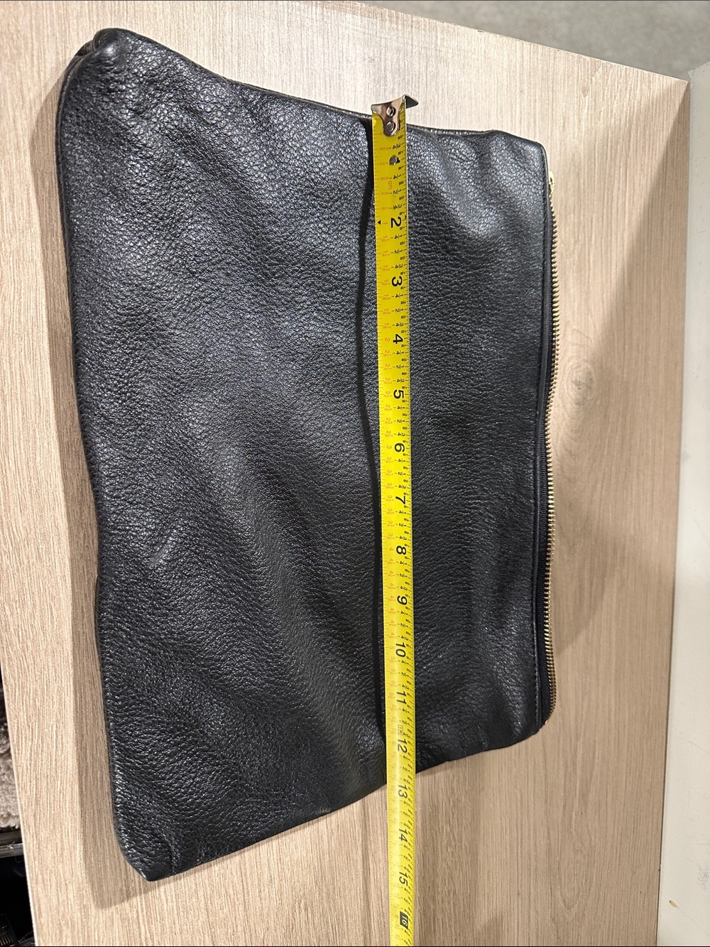 Men's Black Leather Zip Pouch